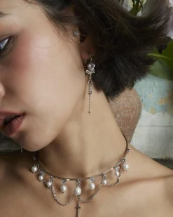 Argent Dripping Boucles d'Oreilles