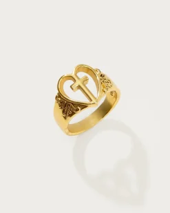 Bague Croix Coeur Creda