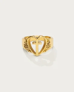 Bague Croix Coeur Creda