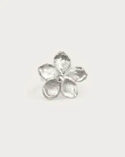 Bague Florale Texturée en Argent