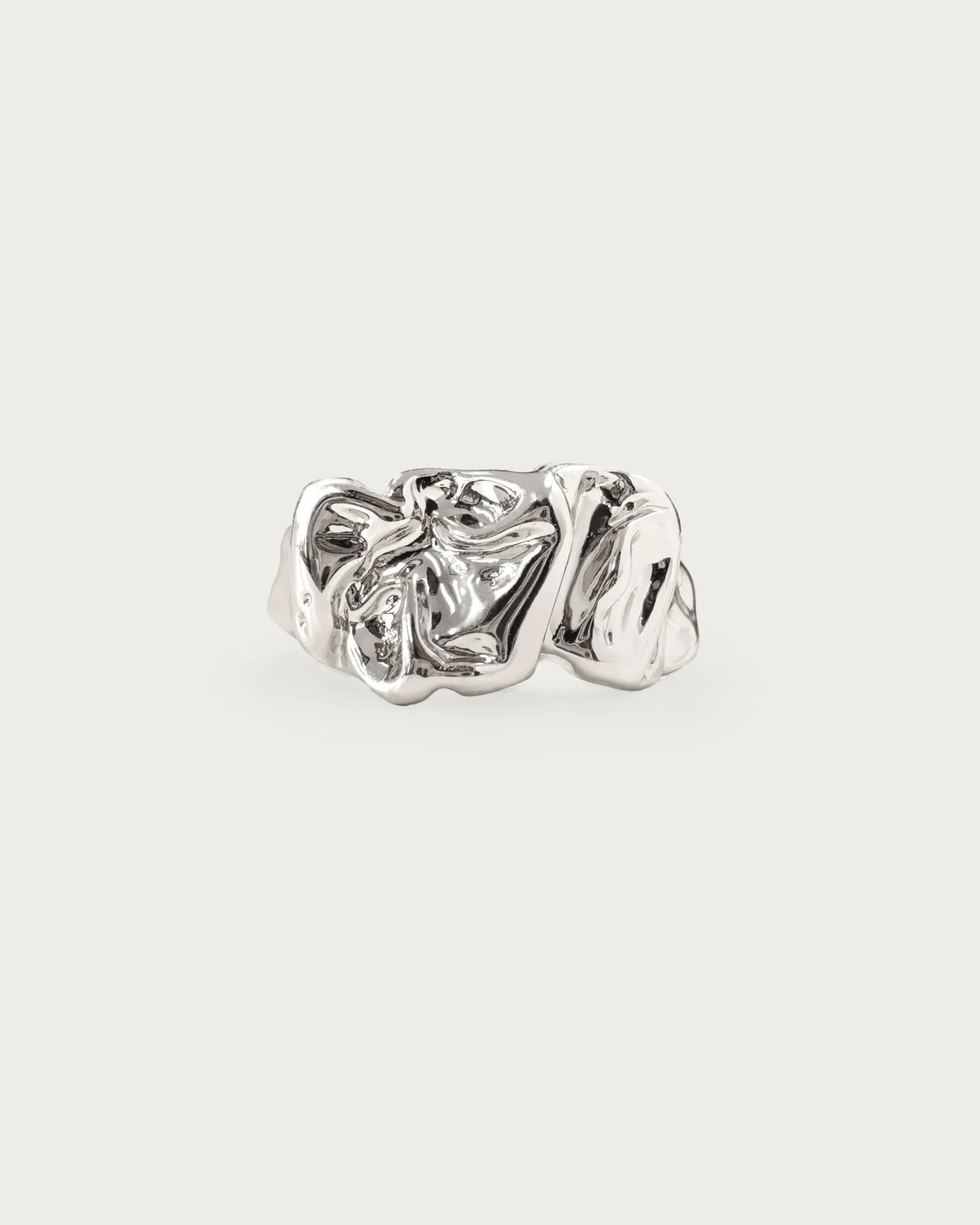 Bague Fondue Texturée En Argent