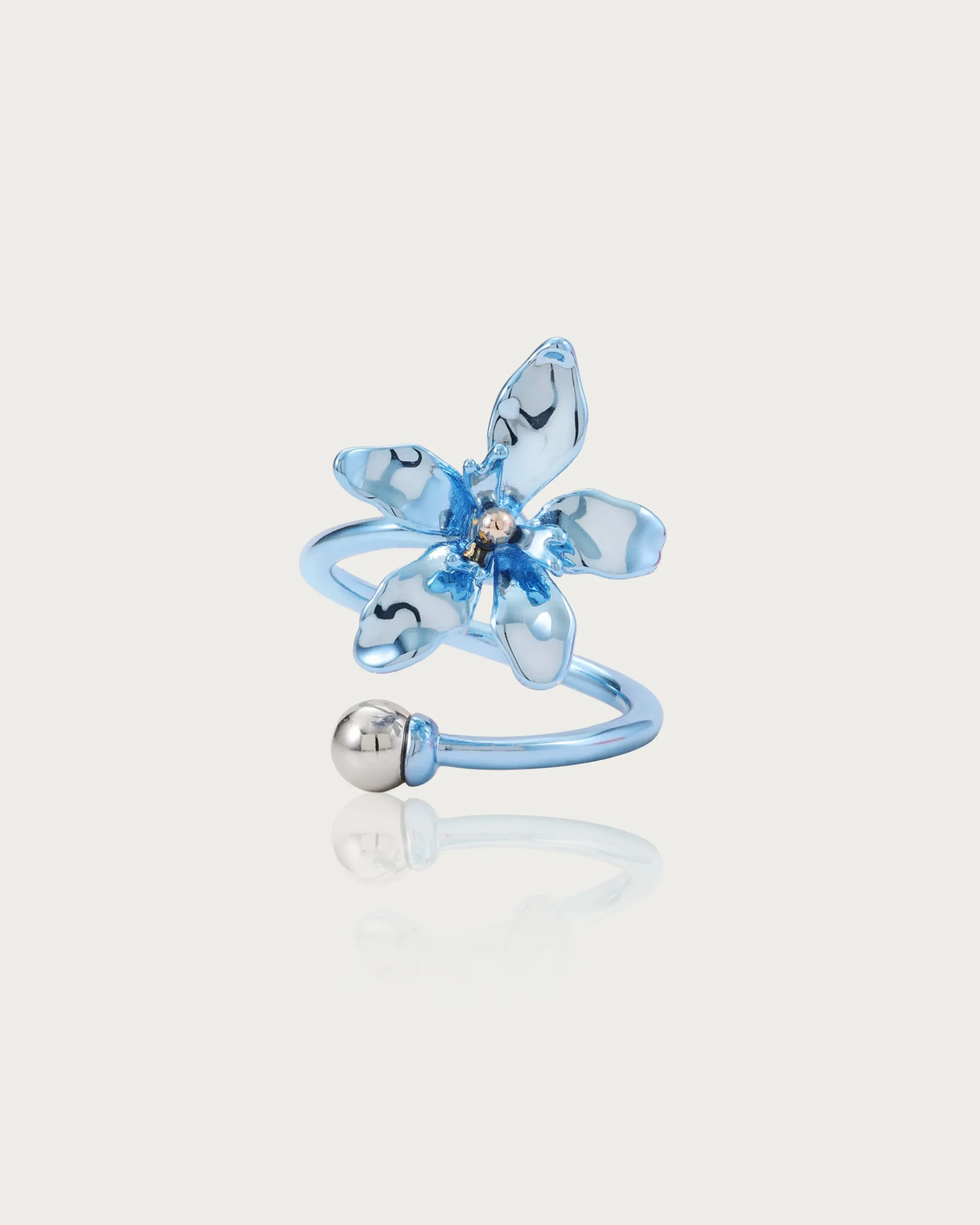 Bague Lys Bleu Métallisé
