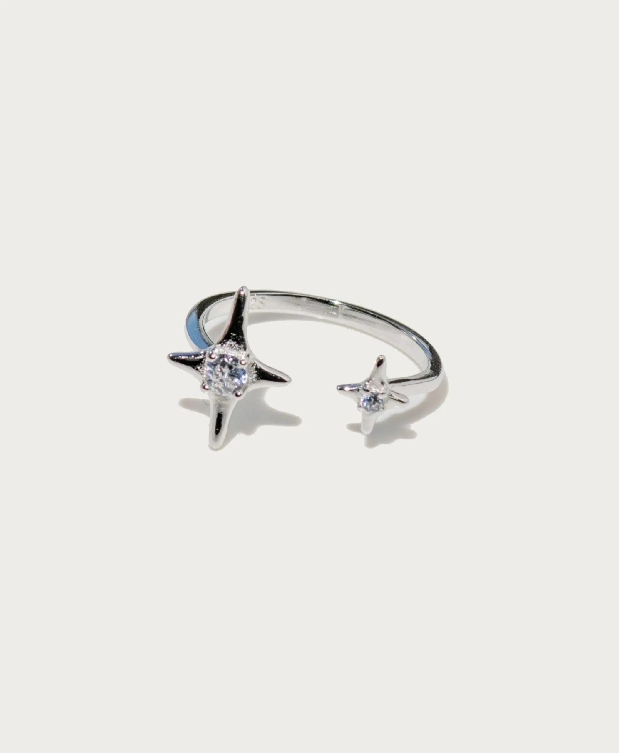 Bague Scintillante En Argent