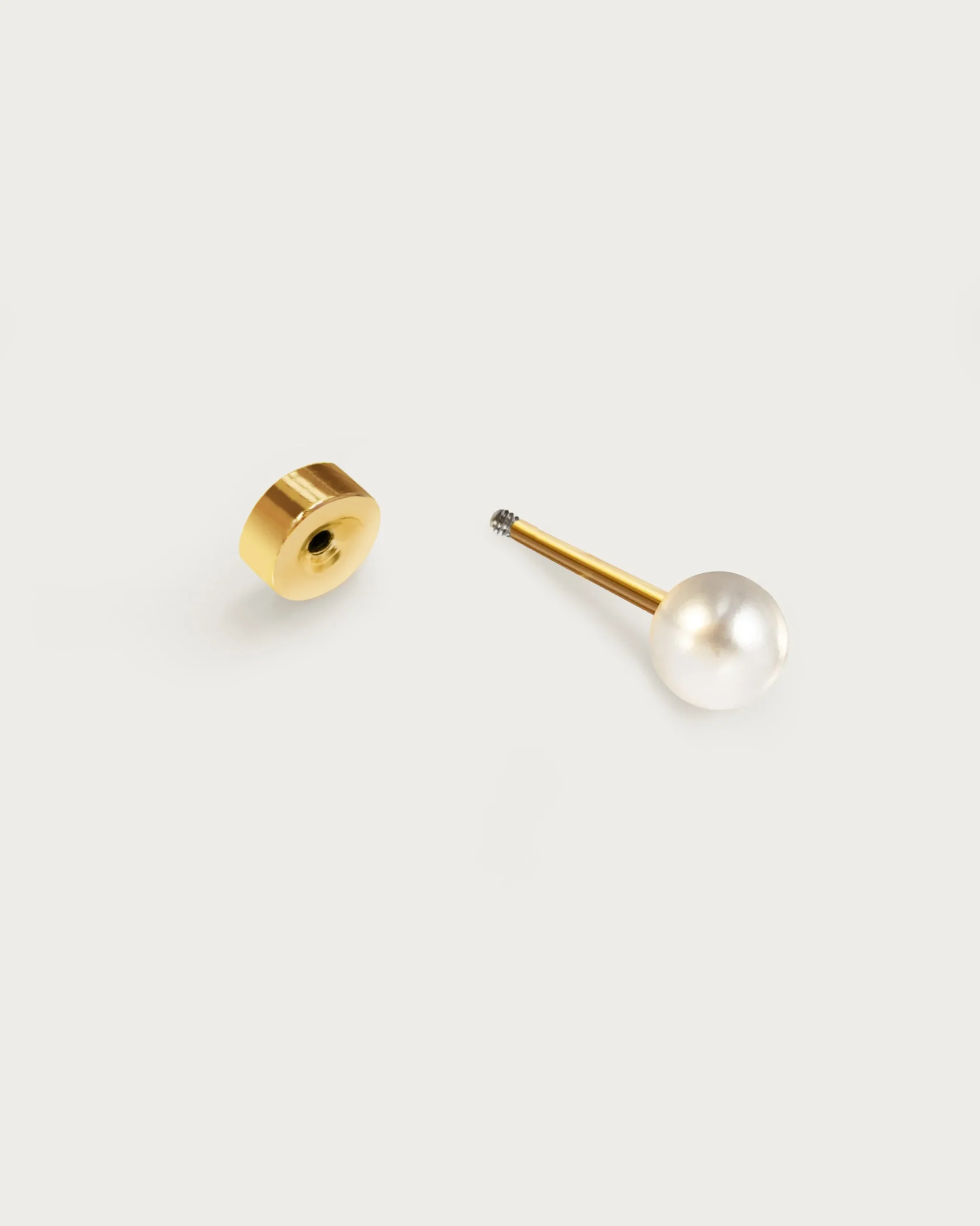 Boucle d'Oreille Helix À Dos Plat Avec Une Seule Perle