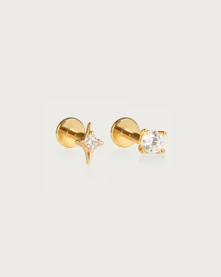 Boucle d'Oreille Hélix À Dos Plat Brillant