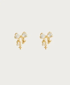 Boucles d'Oreilles À Nœud Scintillant En Or