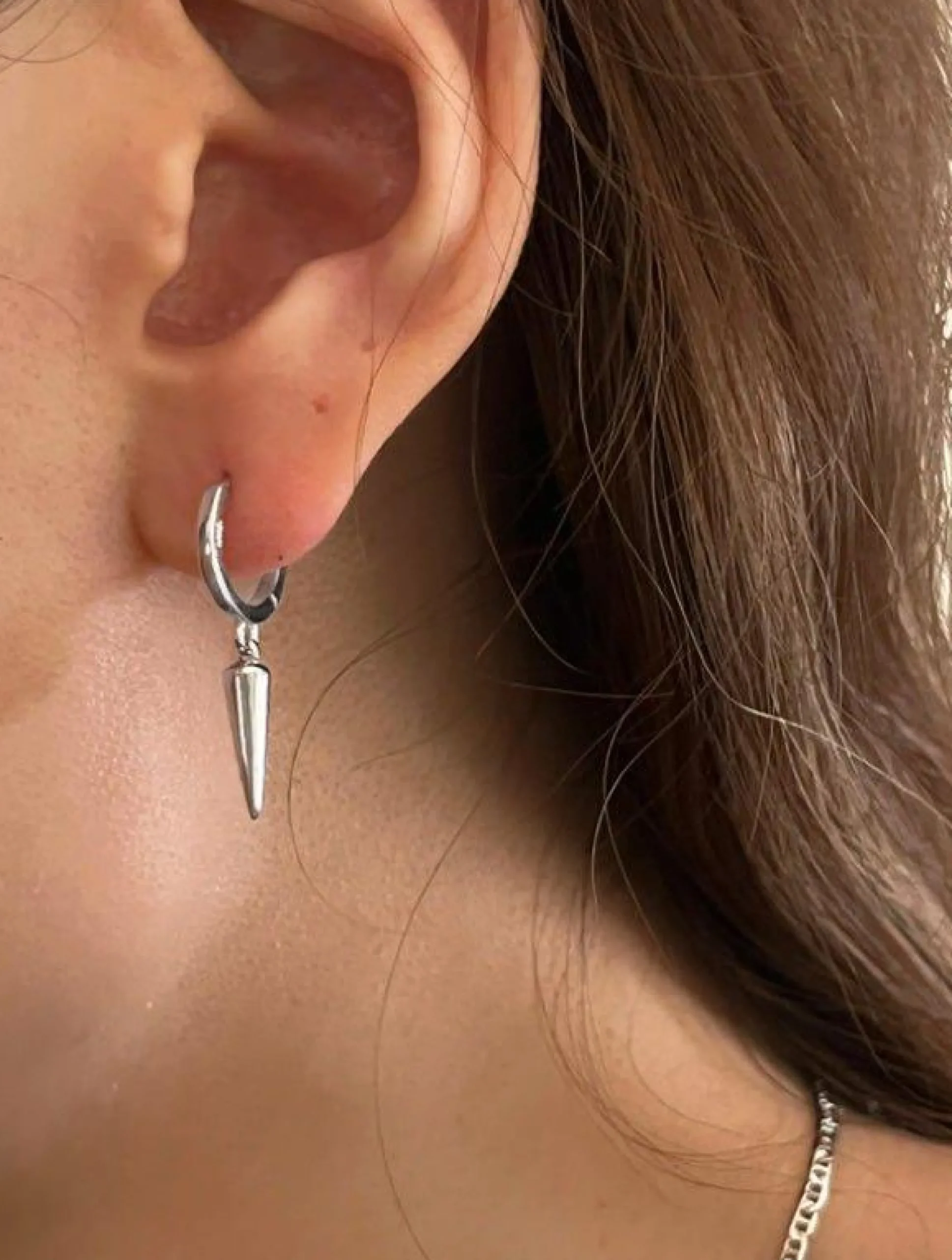 Boucles d'Oreilles À Pointes En Argent