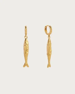 Boucles d'Oreilles Anchois Dorées