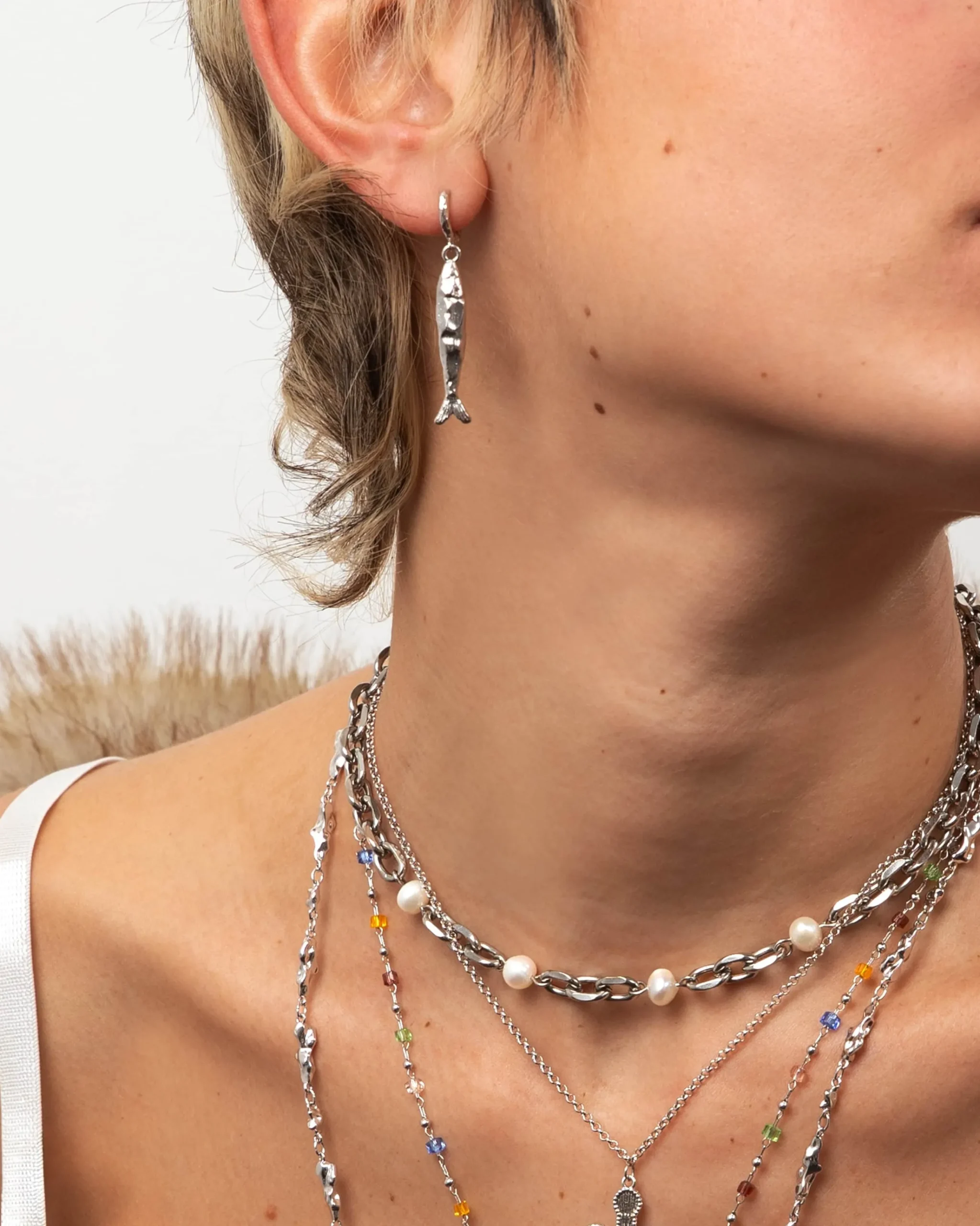 Boucles d'Oreilles Anchois Dorées