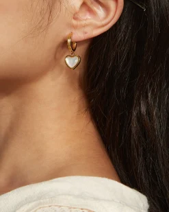 Boucles d'Oreilles Coeur Nacré