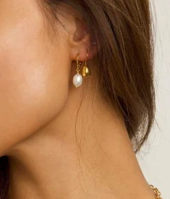 Boucles d'Oreilles Créoles En Perles