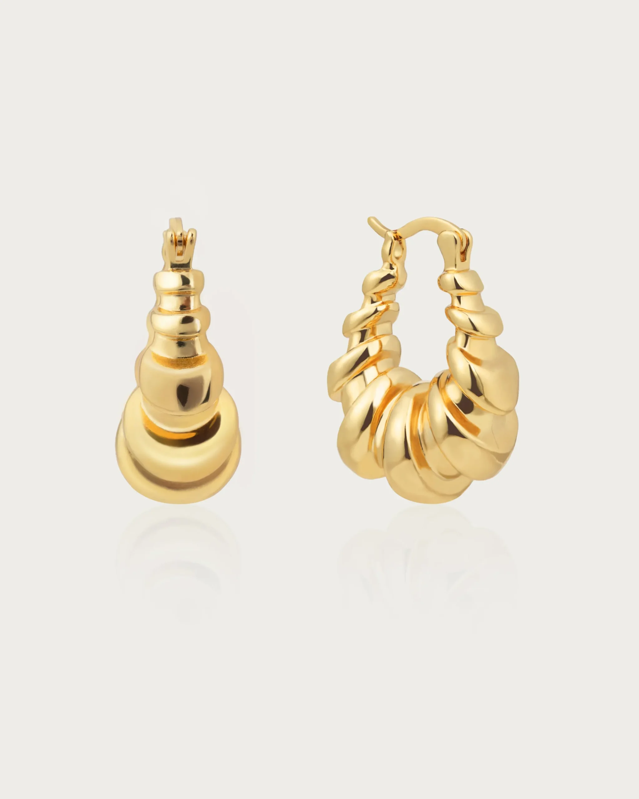 Boucles d'Oreilles Créoles Croissant En Argent