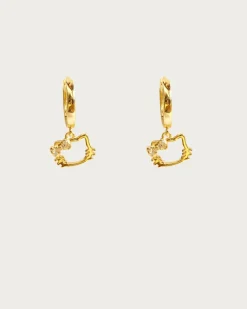 Boucles d'Oreilles Créoles Kitty En Argent