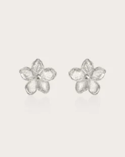 Boucles D'oreilles Florales texturées En argent