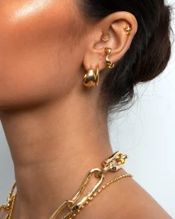 Boucles d'Oreilles Goutte d'Eau Dorées