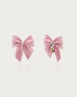 Boucles d'Oreilles Nœud Rose
