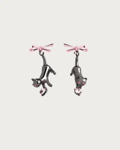 Boucles d'Oreilles Nœud Rose Kitty