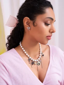 Boucles d'Oreilles Nœud Scintillant En Argent Rose