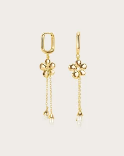 Boucles d'Oreilles Pendantes Fleur Camille