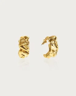 Boucles d'Oreilles Texturées En Fusion En Or
