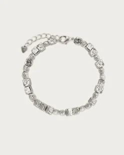 Bracelet Carré Texturé en Argent