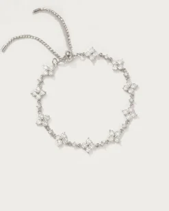 Bracelet Trèfle Scintillant En Argent