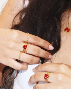 Carnelian Bague Coeur