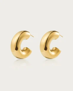 Chunky Boucles d'Oreilles Créoles En Argent