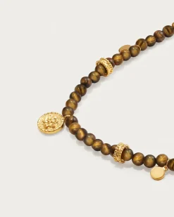 Collier Avec Petite Pièce En œil de Tigre