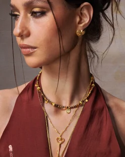 Collier Avec Petite Pièce En œil de Tigre