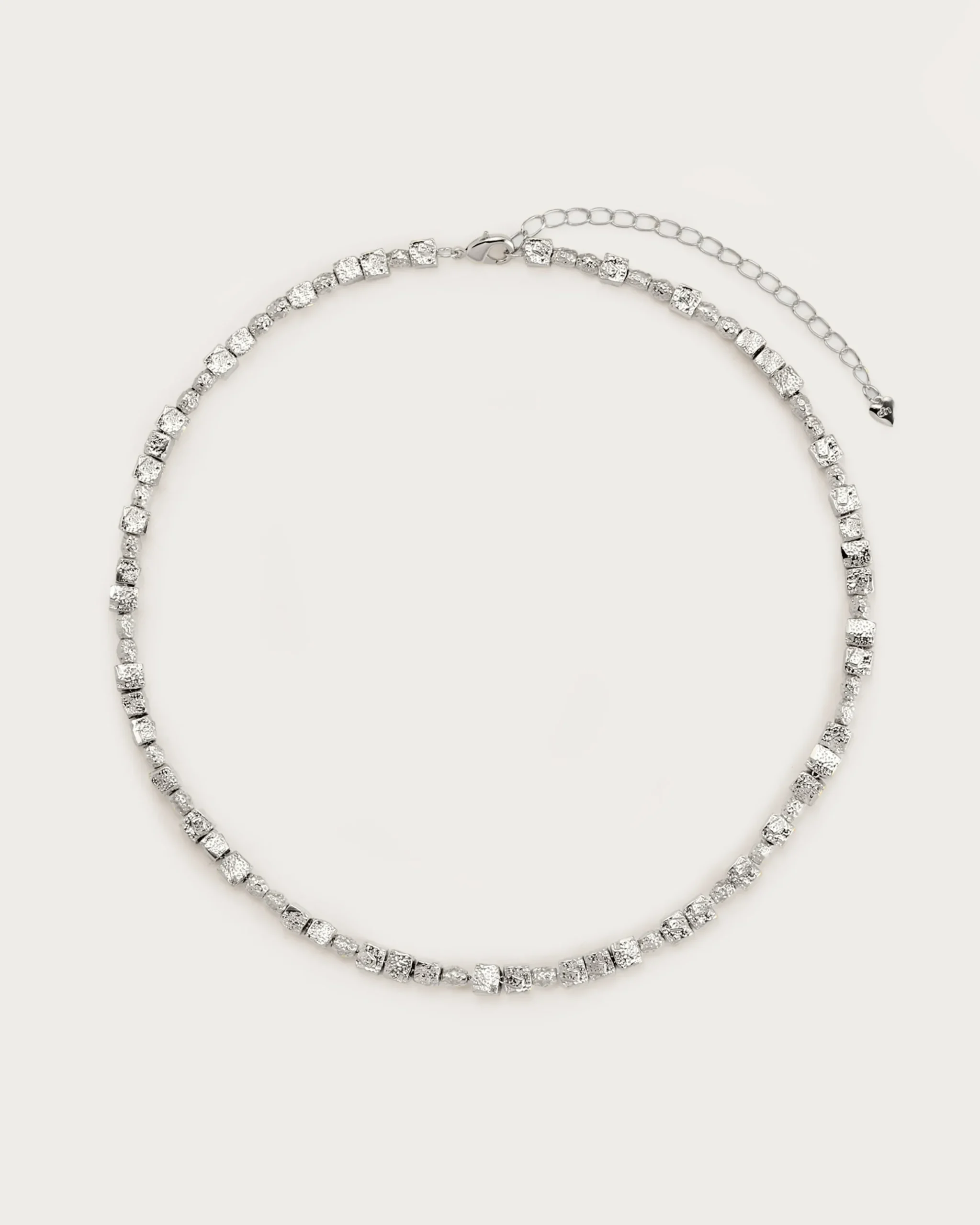 Collier Carré Texturé en Argent