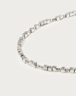 Collier Carré Texturé en Argent