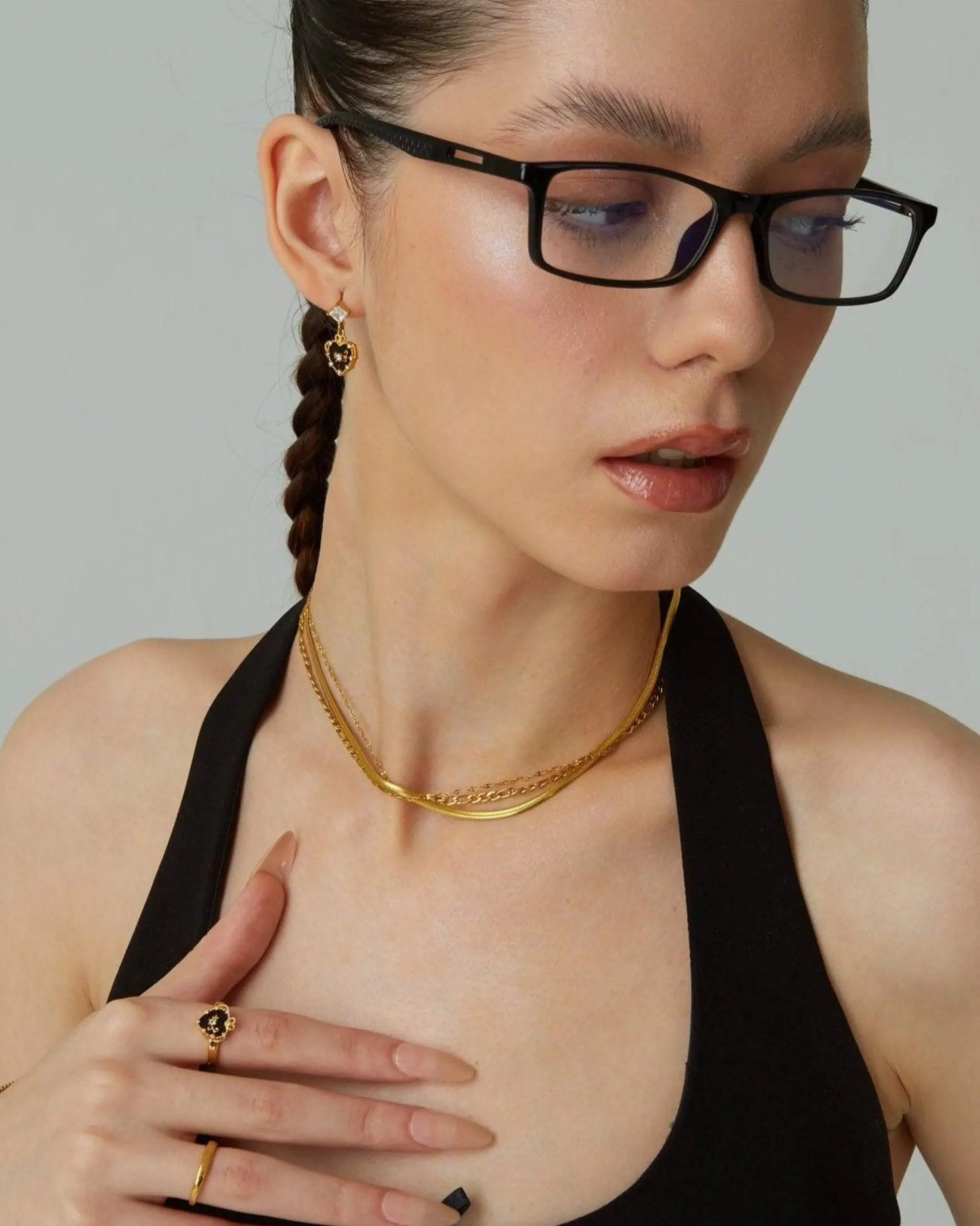 Collier Chaîne À Chevrons de 3 Mm