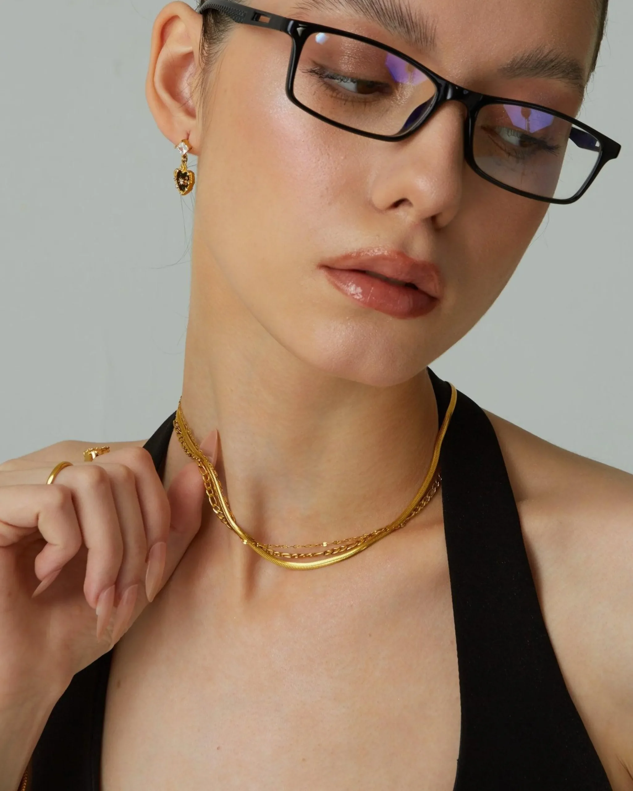 Collier Chaîne À Chevrons de 3 Mm