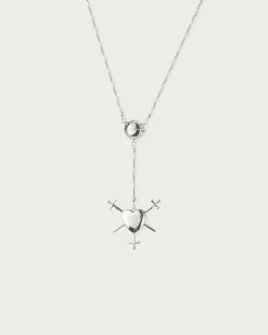 Collier Chapelet Trois d'Épées En Argent