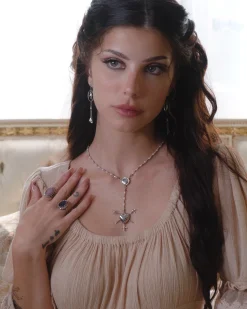 Collier Chapelet Trois d'Épées En Argent