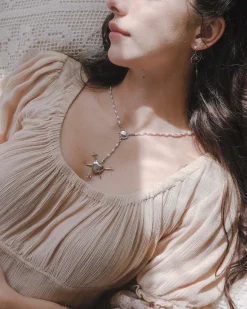 Collier Chapelet Trois d'Épées En Argent