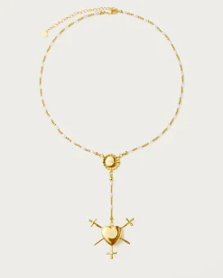 Collier Chapelet Trois d'Épées En Or