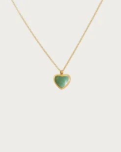 Collier Coeur Aventurine Verte