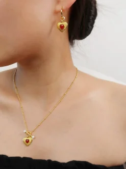 Collier Coeur Carnelian Helena