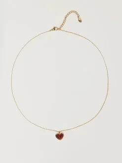Collier Coeur En Pierre Carnelian