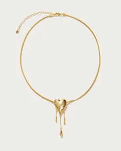 Collier Cœur Doré Drip de Venom