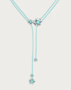 Collier de Cordon Branchlet En Bleu Métallisé