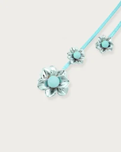 Collier de Cordon Branchlet En Bleu Métallisé