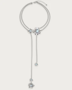 Collier de Cordon Branchlet En Bleu Métallisé