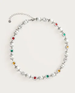 Collier de Perles Marguerite En Argent
