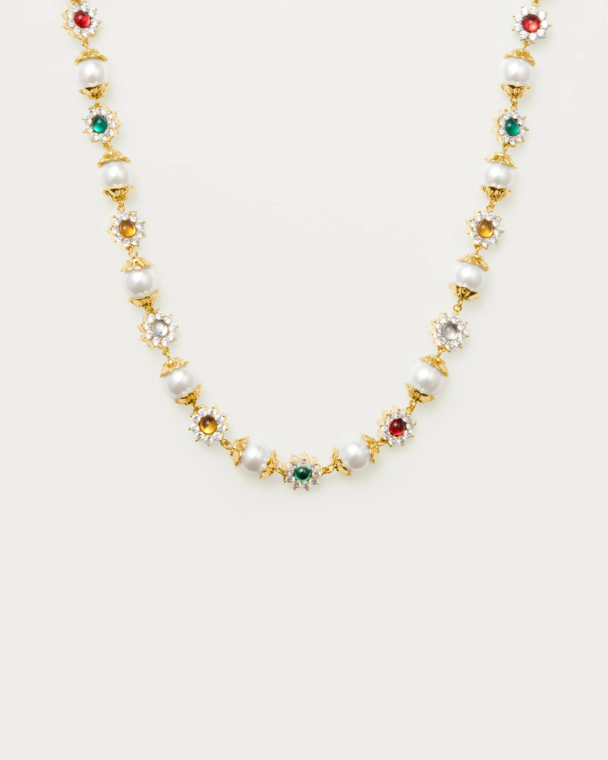 Collier de Perles Marguerite En Argent