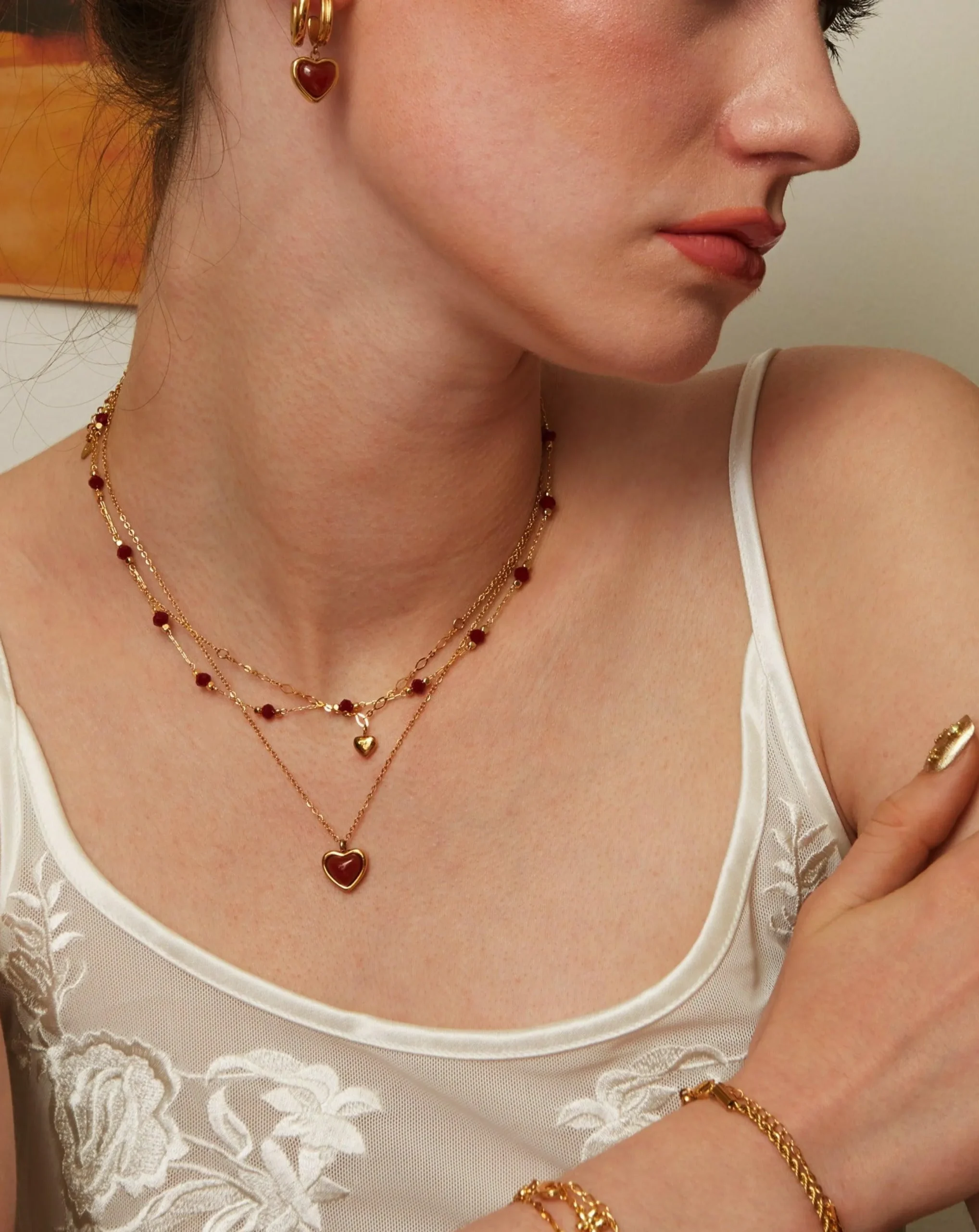 Collier de Perles Rouges