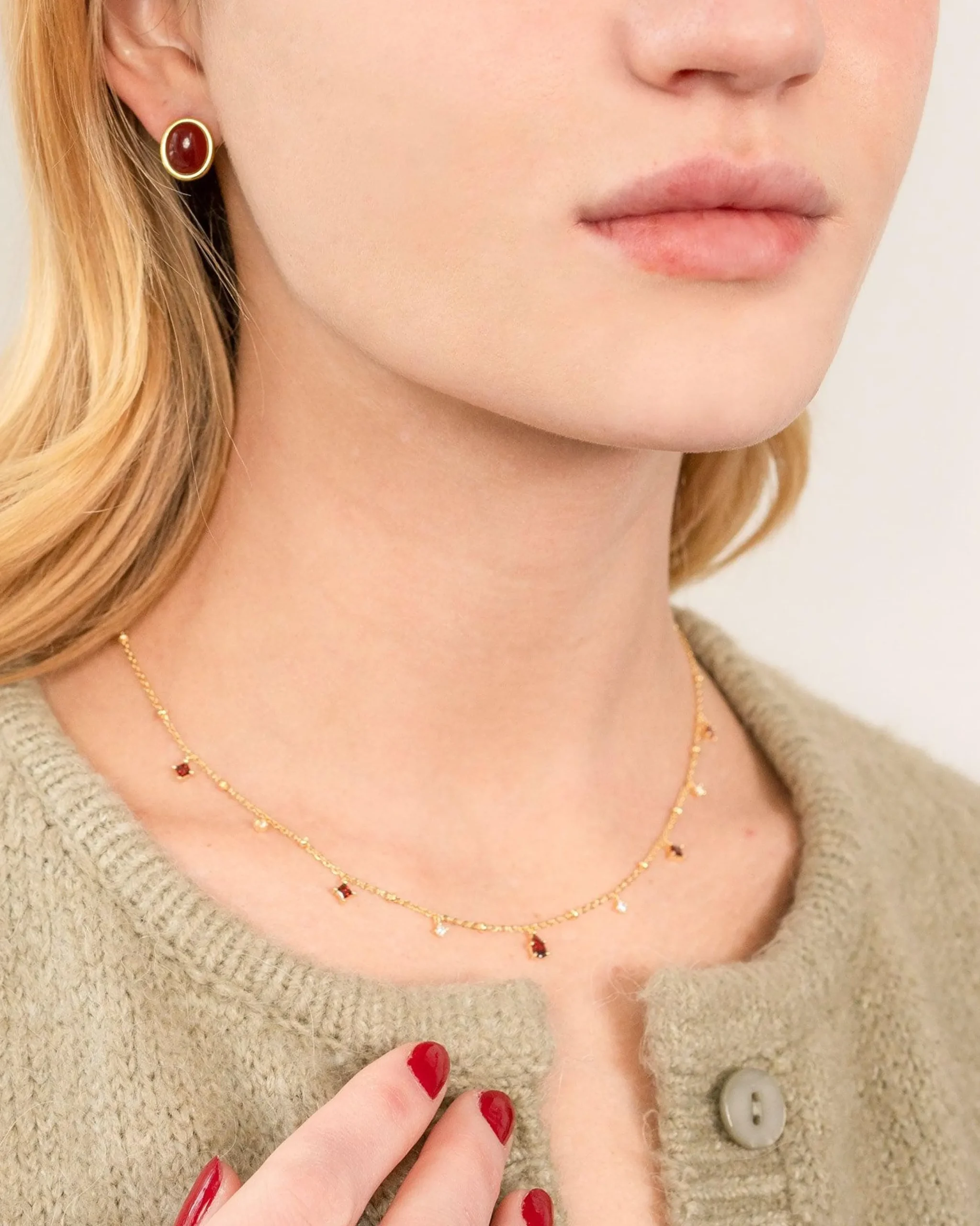 Collier Elysée En Rouge Grenat