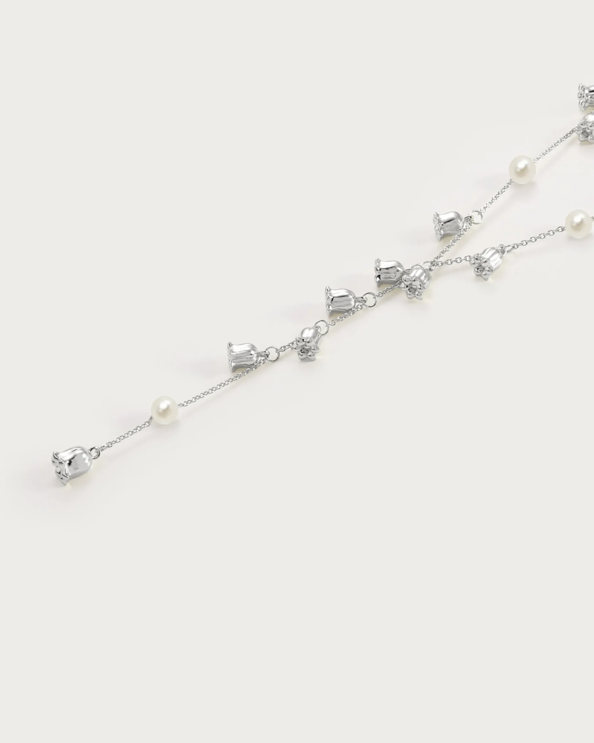 Collier Lariat En Perles de Muguet